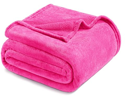 Exclusivo Mezcla Kuscheldecke Fleece Decke für Couch, Superweiche und Warme Sofadecke Wohndecke für Ganzjahreszeit, Plüsch und Leicht, 150 x 200 cm, Hot Pink