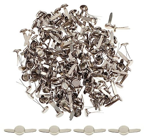 Giantree 200 Stück Mini Brads, Musterklammern Metall Runde Gold/Silber/Farbe Musterklammern rundkopfklammern für Scrapbooking Papier Briefklammern Basteln HandwerkDIY Kunsthandwerk 17 x 8mm (Silber)