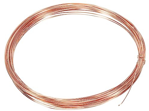 PATIKIL 32.8 Feet Solid Bare Copper Wire, 23 Gauge 99.9% Pure Copper Wire 0.6mm Soft Beading Wire Metal Plant Stem Ties for Jewelry Craft (10m)
