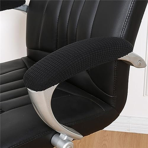 Highdi 1 Par Fundas para Reposabrazos de Silla de Oficina, Impermeable Universal Elástica Cubiertas de Apoyabrazos de Silla Protector de Brazo para Silla de Ordenador Desmontable Lavables (Negro)