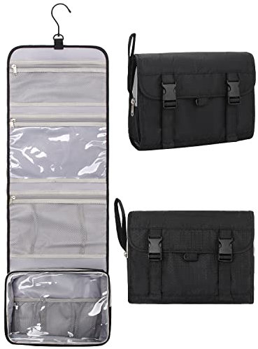 Relavel Kulturbeutel Herren, Kulturbeutel zum Aufhängen Reise kulturtasche Wasserdicht Waschtasche Große Toilettentasche für Damen Männer (Schwarz, Größe)