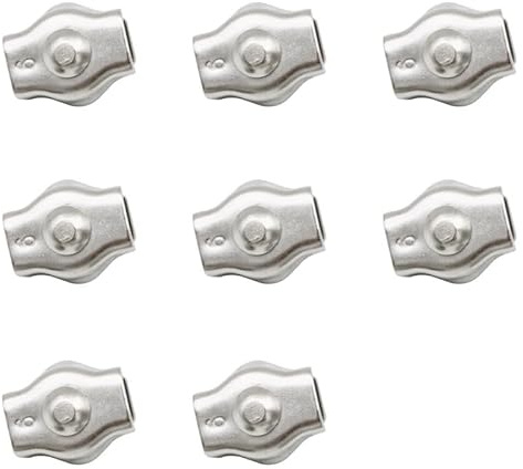 8 cuerdas de alambre individuales de acero inoxidable 304 para M4, abrazadera de cable de clip, abrazaderas de alambre ajustables para cuerda de alambre fija