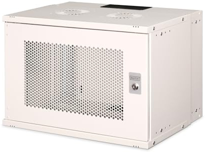 DIGITUS Armario de Red - Rack de 19 Pulgadas 7 U - sin Montar - Montaje en Pared - 400 mm de Profundidad - Capacidad de Carga 60 kg - Puerta de Acero Perforado - Serie Soho Pro - Gris