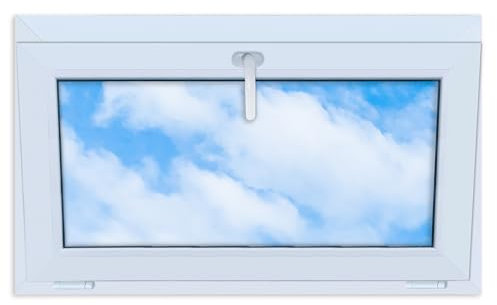 LORAC | Kunststofffenster weiß 1000x600mm, 100x60cm, kippbar, Standard-Fenster mit 2-fach Verglasung, energiesparend, Kellerfenster mit CE-Zertifikat, ideal für Wohnräume und Keller