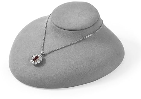 Oirlv Buste De Bijoux De Colliers En Microfibre, Présentoir à Bijoux, Présentoir à Bijoux, Petits Accessoires De Bijoux (Gris Clair)