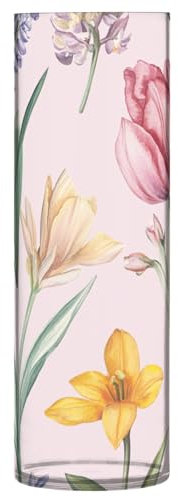 Vaso in plastica per fiori primaverili, giacinti rosa, 30 cm, decorativo, moderno, trasparente, per ufficio, cucina, matrimonio