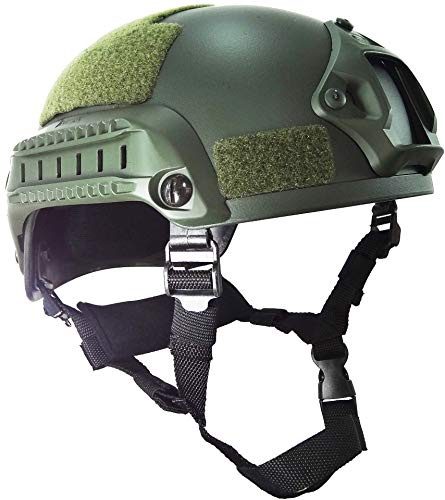 haoYK MICH 2001 Style Tactical Airsoft Paintball Casco con soporte NVG y riel lateral para Airsoft Paintball