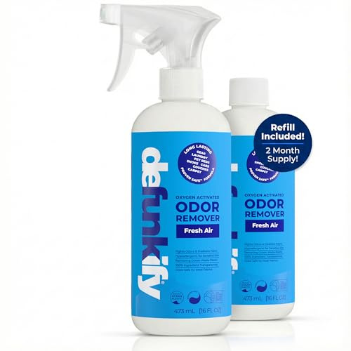 Fabric Freshener Spray, 32oz. 'Fresh Air' Odor Remover Spray. Shoe Deodorizer, Carpet Deodorizer, Odor Eliminator for Strong Odors Cleaning Supplies. ProvenSafe™ Fabric Freshener for Sensitive Gear