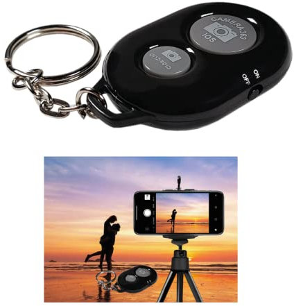 Telecomando Bluetooth Wireless per Smartphone e Autoscatto - per Scattare Foto e Selfie - Compatibile con Apple iOS e Android, iPhone, iPad, Samsung e Altri Cellulari e Tablet con Snapchat