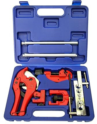 YASTA Pinza Tagliatubi Multistrato 42 mm - Cesoia Taglia Tubi In Plastica, Bordatura Per Tubi Piegatubi Cartellatrice Svasatore Valigetta Set 9 Pezzi Utensili Idraulico