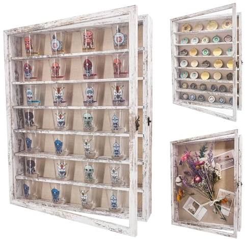 FramePro 40x50cm Marco de Fotos 3D, Shadow Box con 6 dividirs, 16x20 Pulgada Caja De Viaje para Recuerdos (Blanco)
