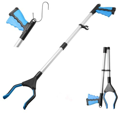 Pumuky Pince de Préhension,Outils de Ramassage Avec Embout Magnétique pour Personnes âgées, Pliable Dispositif de Préhension,82cm,pour Maintenir des Objets à L'intérieur et à L'extérieur