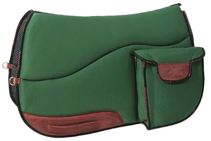 PIONEER Tapis de Selle Cheval pour randonnée équestre - sous-Selle Anglais avec Poche, pour équitation, (Bleu)