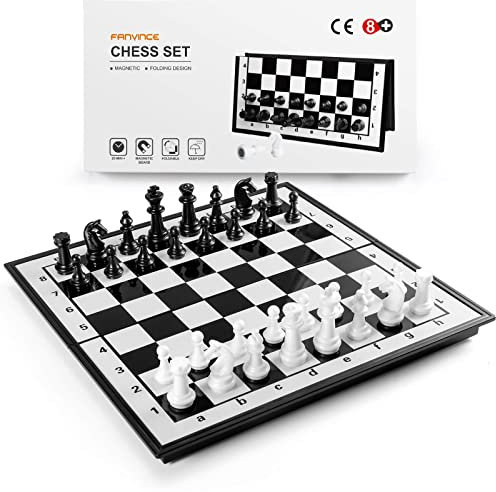 Jeu d'échecs Magnetique Echec Pliable Portable - Échecs de Voyage Jeux De Stratégie Jeu de Société Chess Board pour Enfants et Adultes (25cm*25cm)