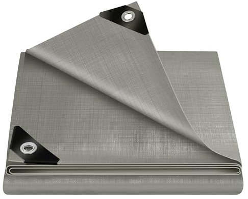 WOLTU Abdeckplane 1,5x2 m wasserdicht, 180 g/m² PE Gewebeplane mit Ösen, Schutzplane Gartenplane Bootsplane, reißfest UV-stabilisiert abwaschbar, für Holz Gartenmöbel LKW Pool, Grau