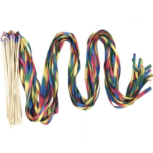 Whakano Pack med 5 gymnastikband, dansband, gungband med stång, dansstreamer, jongleringsduk, rytmisk sport gymnastikband, gåvor till barn, för dagis, fester, födelsedag,