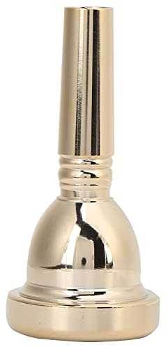 Trombone Mouthpiece, Brass Tenor Trombone Mouthpiece Large Shank Mouth Piece Metal 12.7mm 5G Accessory Replacement TR‑03 for Professional Trombone Players Amateurs (Gold)