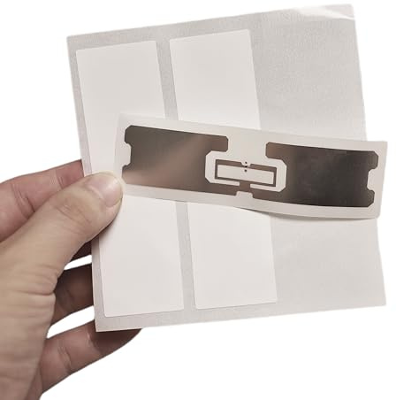 Lot de 50 étiquettes autocollantes Fongwah UHF (puce U8) pour inventaire d'actifs, 100 x 30 mm, portée de lecture de 11 à 15 mètres