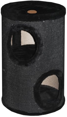 Jack and Vanilla, Baril à gratter Moderne et élégant, Finition Noire, Ø36x70cm, Tonneau à gratter, Griffoir pour Chat, Arbre à Chat Stable pour Petits & Grands Chats, Parfait pour Griffes & Jeu