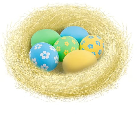 Dwafill Decorazioni Pasquali, Pasqua Decorazioni, Decorazione Pasquale, Paglia per Cesti, Cesto Pasquale, Nidi Decorativi Pasquali, Erba, Fieno, Caccia alle Uova di Pasqua (Naturali, 100g)