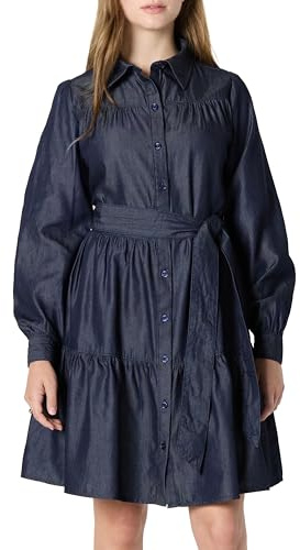Amazon Essentials Robe à Manches Longues en Denim et Chambray, Coupe Classique Femme, Rincé, XS