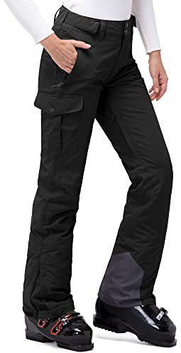 33,000ft Women's Waterproof Snow Pants Windproof Ski Trousers | Warm, Padded, 3 Pockets, Boot Gaiters, Seam-Sealed, Adjustable Waist, for Skiing Snowboarding Winter Outdoor