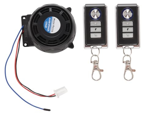 Enwye Motorcycle Alarm System, Alarm with 2 Remote Controls, Waterproof, Anti-Theft Protection, Adjustable Sensitivity for All 12V Scooters, Moped or Quad