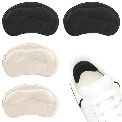2 Pair Heel Cushion Pads Self-Adhesive Shoe Heel Grips Inserts for Loose Shoes Filler Improve Shoe Fit and Comfort Shoe Liners Heel Protectors