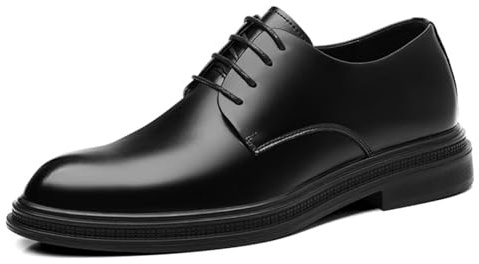 Scarpe Eleganti da Uomo con Rialzo Invisibile da 2,36 - Scarpe da Guida Oxford con Rialzo Antiscivolo in Pelle con Lacci per Matrimonio e Ufficio