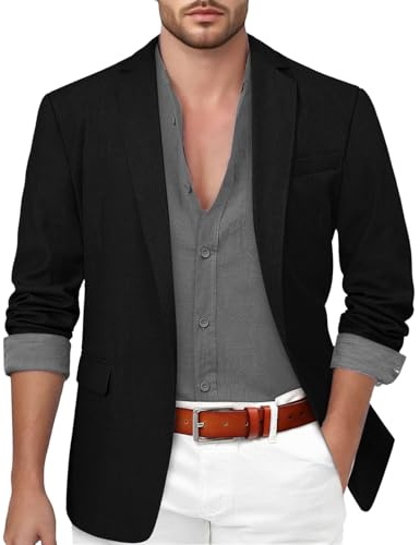 Män en knapp kostym jacka elegant enfärgad kavajer smal passform lätt sportrockar blazer business arbetsjacka