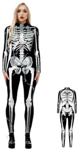 Skelettoverall Digitaltryckta maskerad utklädningskläder | Utklädningskläder Och Rekvisita För Kvinnor Cosplayare Och Artister Scenframträdanden Temaevenemang Fotografering Och