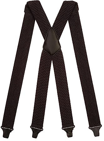 Olata Bretelle da Lavoro a Forma di X, Utilizzabili in Aeroporto, con Clip in Plastica, 4 cm. Grigio Scuro