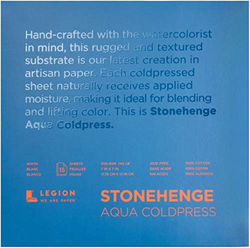 Stonehenge Yupo Paper Aqua Block Coldpress Pad 7X7 15 Sheets/Pkg-White 140lb