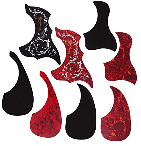 Honbay 8PCS Self Adhesive Anti-Scratch Hummingbird and Water Shaped Acoustic Guitar Pickguard