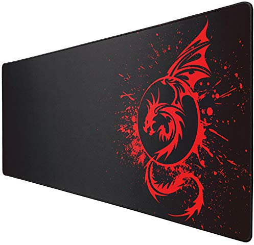 Gaming Mouse Pad,Large Extended Non-Slip Mousepad with Rubber Base and Stitched Edges,Smooth Surface Waterproof Speed Gamer Mouse Mat for Gaming, Macbook, PC, Laptop, Desk 31.5 X 11.8 Inch(Red-2)