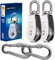 OBA Poulie en acier inoxydable, Lot de 2 Poulies de levage pour cordes charge maximale 250kg avec 2 mousqueton M7