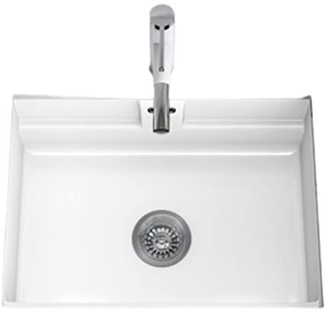 Spüle einbauspüle keramikspüle einbauwaschbecken single bowl kitchen sinks spülbecken weiss einbauwaschbecken Geeignet für Innen- und Außenküchen, Innenbäder und Waschküchen ( Color : White , Size : 6