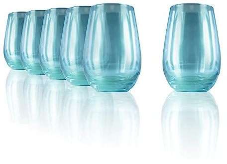 Stölzle Lausitz Mirror Longdrinkgläser Türkis 465 ml, 6er-Set