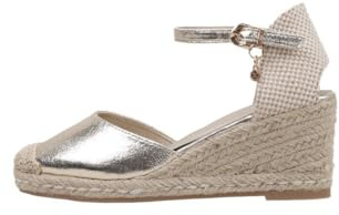 XTI 142334 Sandales compensées Espadrilles Femme, Or, 39 EU, or, 39 EU
