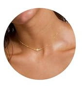 TINGN Gold Halskette Damen, Kreuz Kette Zierlich Trendige Seitliche Kreuzkette Schmuck für Mädchen