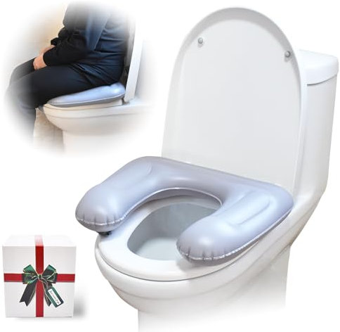 Inflatable Toilet Seat Cushion, Elevated Donut Pillow, Adjustable Toilet Seat, Toilet Support Cushion for Adults, Seniors, Elderly, Disabled, Coccyx Pain Relief.