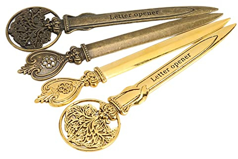 4 st brevöppnare, retro brevöppnare kniv elegant säker praktisk kuvertöppnare för kontor