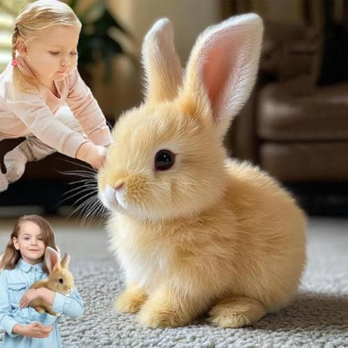 Bunny Mein Realistisches Kaninchen, Realistisches Kaninchen Spielzeug, Interaktive Easter Robot Rabbit Toys Plüschfigur | Niedlicher Stoffhase, Jumping, Twitching, and Shaking Ears