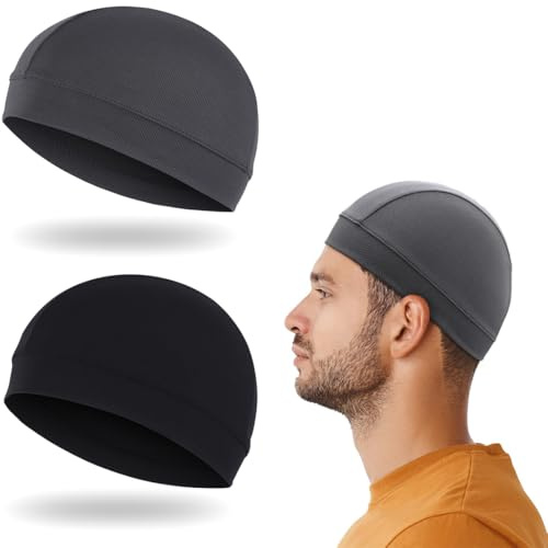 GGUFAY 2 Pcs Sotocasco Moto Verano, Gorros Ciclismo Bajo Casco Skullcap Sotocasco Bici Verano Gorro Hombre Bicicleta Cabeza Bajo Casco Transpirable Pañuelo Cabeza Ciclismo Gorros