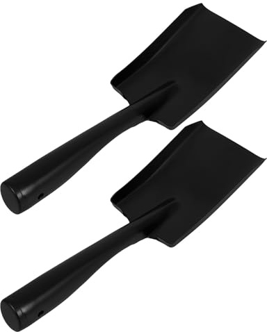 jojofuny Lot de 2 Pelles à Cendres de Cheminée en Acier Manganèse Pelle à Charbon Extra-Large Outil de Jardinage et Nettoyage pour Poêle à Bois et Barbecue Revêtement Antirouille Usage
