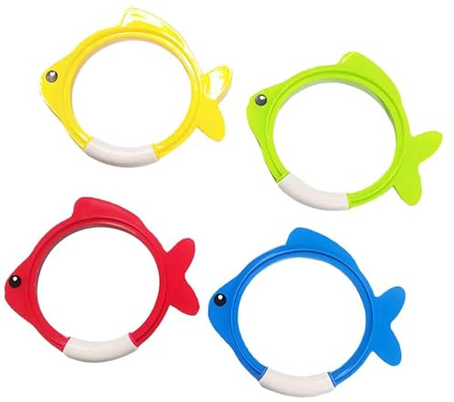 wisoolkic Juguetes De Piscina para Niños Anillos De Buceo Equipos Deportes Acuáticos Coloridos Que Fomentan Las Habilidades Natación En Verano Juguetes Piscina para Niños Anillos Natación para