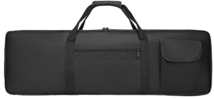 AMSLSIU Dick gepolsterte Klaviertasche/Keyboardtasche für 61 Tasten – robust und langlebig für den Transport – ideal für alle Musiker, Schwarz, S