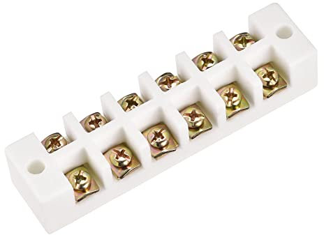 sourcing map Porzellan-Keramik-Klemmleiste, 6-fach, hohe Temperatur, 96,5 x 23 x 20 mm, für Drahtverbinder