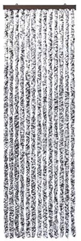 Gecheer Insektenschutz-Vorhang Flauschvorhang Türvorhang Fadenvorhang Fliegenschutz Vorhang Tür Camping Wohnwagen Chenille Braun und Beige 90x200 cm