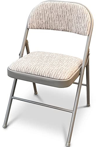 Crystals Deluxe Fabric Padded with Heavy Duty Steel Metal Frame Folding Back Rest Chair for Home Garden Office Computer Desk (1)